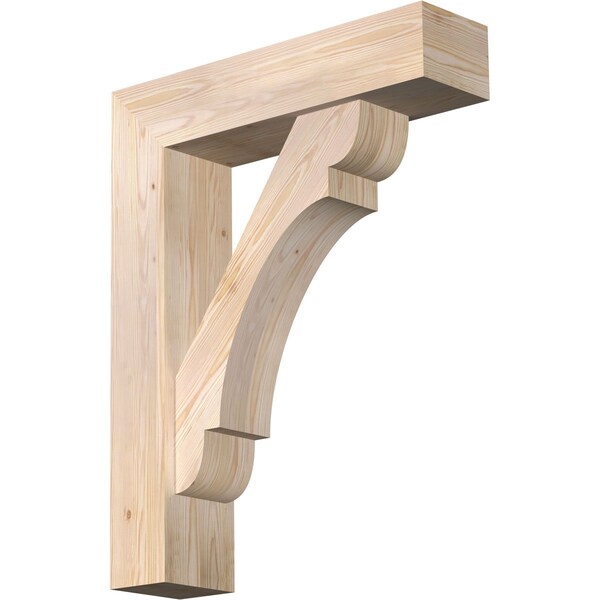 Ekena Millwork Olympic Block Smooth Bracket w/ Offset Brace, Douglas Fir, 7 1/2"W x 30"D x 38"H BKT0806X30X38OLY05SDF - main